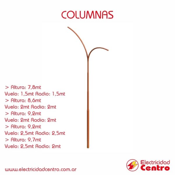 COLUMNA CON BRAZO DOBLE CURVA ECENTRO - Electricidad Centro 2