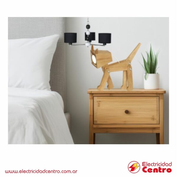 Velador Gato Articulado CARILUX de Madera - Cod. 27255 - Electricidad Centro 4-min